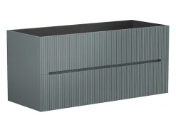 Vente-unique Meuble sous vasque suspendu strié gris - 120 cm - PAVANI