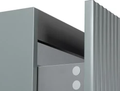 Vente-unique Meuble sous vasque suspendu strié gris - 120 cm - PAVANI