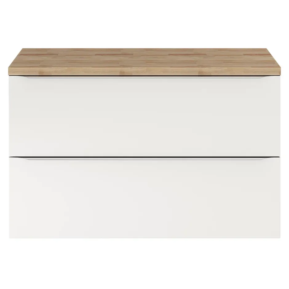 GoodHome Meuble sous vasque suspendu blanc brillant l.100 x H.60 x P.45 cm, Imandra