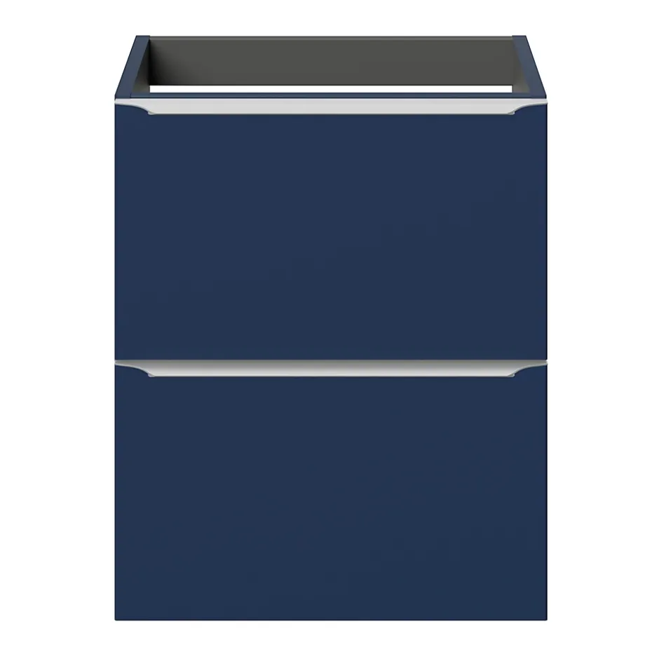 GoodHome Meuble sous vasque suspendu faible profondeur bleu nuit mat l.50 x H.60 x P.36 cm, Imandra