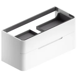 Meuble sous vasque suspendu blanc mat l.119 x H.55 x P.50,5 cm, Alba