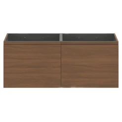 GoodHome Meuble sous vasque suspendu effet noyer 4 tiroirs l.120 x H.48 x P.45 cm, Levanna* Meuble Sous-Vasque