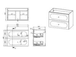 Vente-unique Meuble sous vasque suspendu - Vieux rose - 80 cm - SATOBAL* Meuble Sous-Vasque