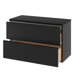 GoodHome Meuble sous vasque suspendu noir mat l.100 x H.60 x P.45 cm, Imandra