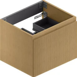 Ipiemme SRL Meuble sous vasque suspendu placage chêne miel strié l.60 cm, Pura* Meuble Sous-Vasque|Meuble Buanderie