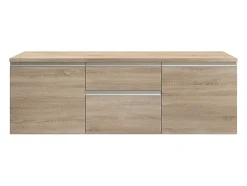 Vente-unique Meuble sous vasque suspendu - Naturel clair - 150 cm - JIMENA II* Meuble Sous-Vasque