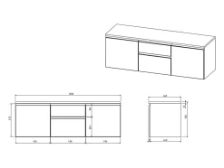 Vente-unique Meuble sous vasque suspendu - Naturel clair - 150 cm - JIMENA II* Meuble Sous-Vasque