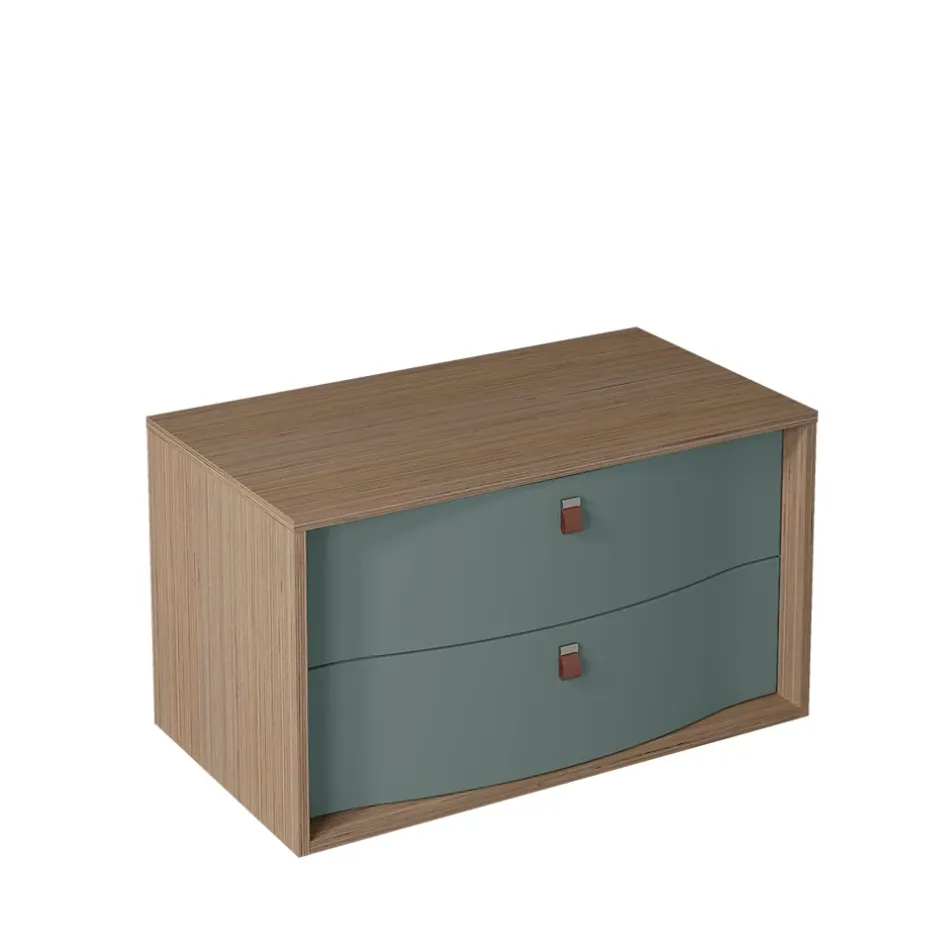 Decotec Meuble sous vasque suspendu vert toundra mat 2 tiroirs l.90 x H.50 x P.50 cm, Havana* Meuble Buanderie