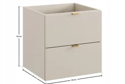 Furnidea Meuble sous vasque suspendu DALIA cachemire 50 cm* Meuble Sous Lavabo