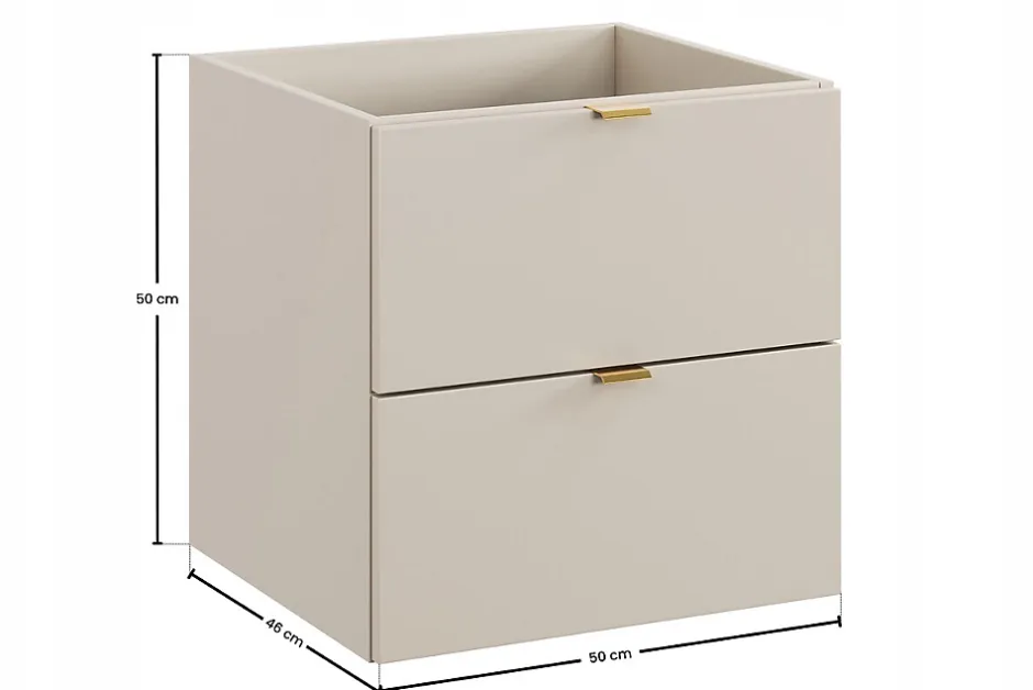 Furnidea Meuble sous vasque suspendu DALIA cachemire 50 cm* Meuble Sous Lavabo