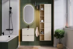 Furnidea Meuble sous vasque suspendu DALIA cachemire 50 cm* Meuble Sous Lavabo