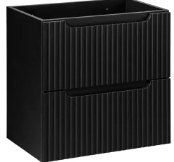 Furnidea Meuble sous vasque suspendu 2 tiroirs NOVA NOIR 60 CM