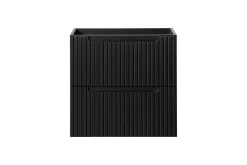 Furnidea Meuble sous vasque suspendu 2 tiroirs NOVA NOIR 60 CM