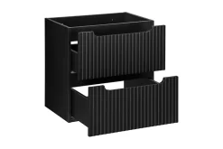 Furnidea Meuble sous vasque suspendu 2 tiroirs NOVA NOIR 60 CM