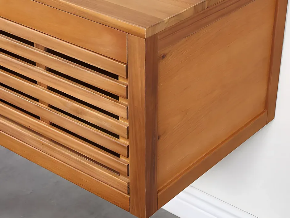 Vente-unique Meuble sous vasque suspendu en bois d'acacia - 130 cm - PENEBEL