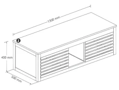 Vente-unique Meuble sous vasque suspendu en bois d'acacia - 130 cm - PENEBEL