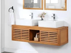Vente-unique Meuble sous vasque suspendu en bois d'acacia - 130 cm - PENEBEL