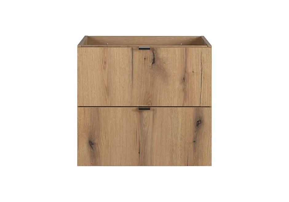 Furnidea Meuble sous vasque suspendu 2 tiroirs NOVA OAK 50 CM