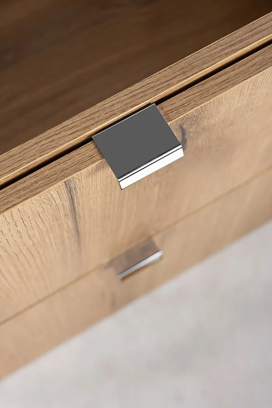 Furnidea Meuble sous vasque suspendu 2 tiroirs NOVA OAK 50 CM