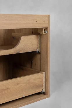 Furnidea Meuble sous vasque suspendu 2 tiroirs NOVA OAK 50 CM