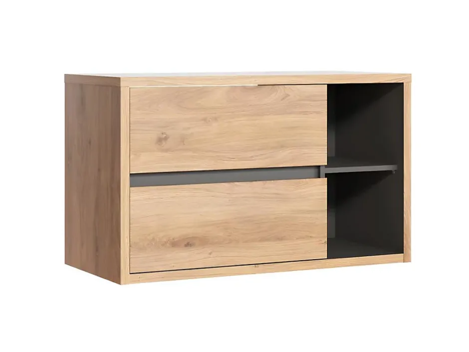 Vente-unique Meuble sous vasque suspendu coloris naturel - 100 cm - PURNAL* Meuble Sous-Vasque