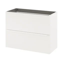 GoodHome Meuble sous vasque suspendu faible profondeur blanc mat l.80 x H.60 x P.36 cm, Imandra