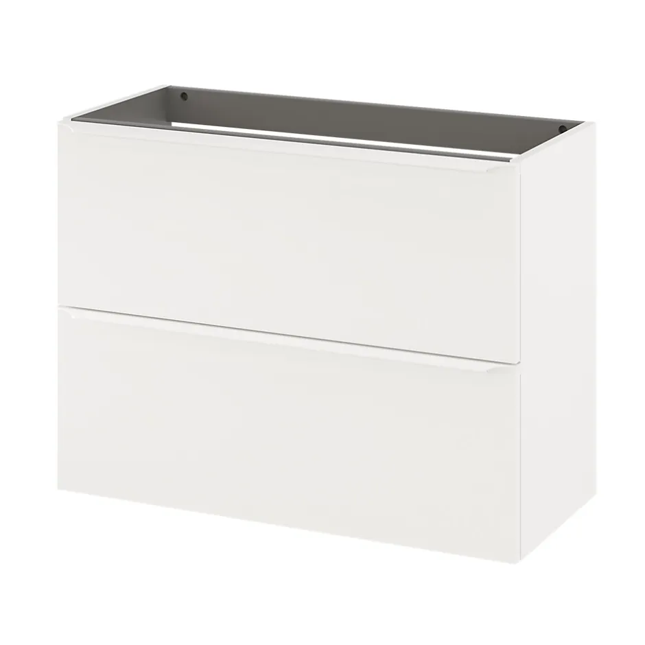 GoodHome Meuble sous vasque suspendu faible profondeur blanc mat l.80 x H.60 x P.36 cm, Imandra