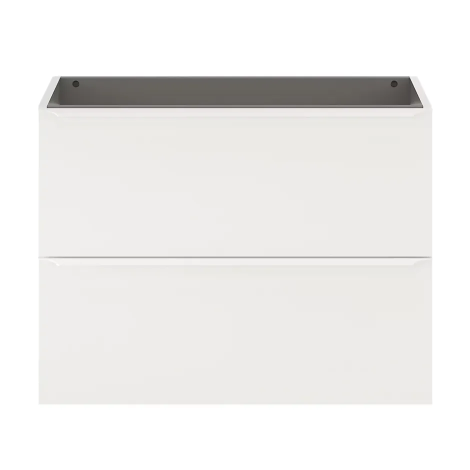 GoodHome Meuble sous vasque suspendu faible profondeur blanc mat l.80 x H.60 x P.36 cm, Imandra