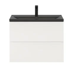 GoodHome Meuble sous vasque suspendu faible profondeur blanc mat l.80 x H.60 x P.36 cm, Imandra
