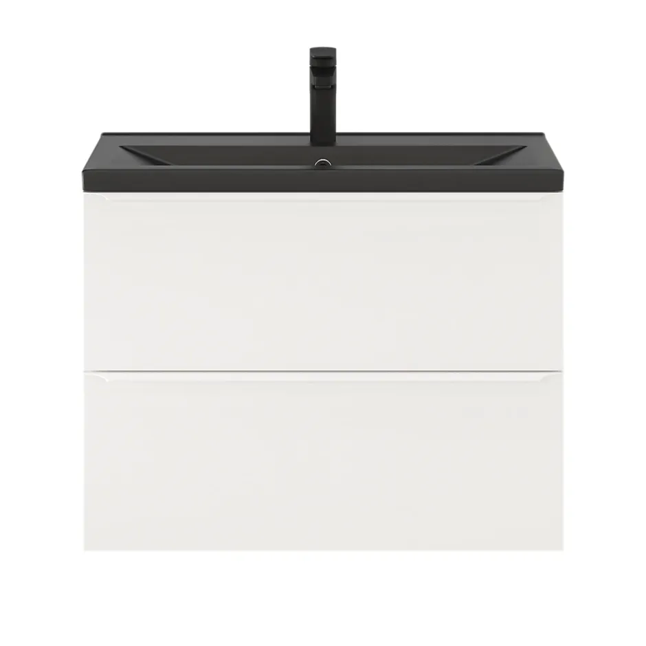 GoodHome Meuble sous vasque suspendu faible profondeur blanc mat l.80 x H.60 x P.36 cm, Imandra