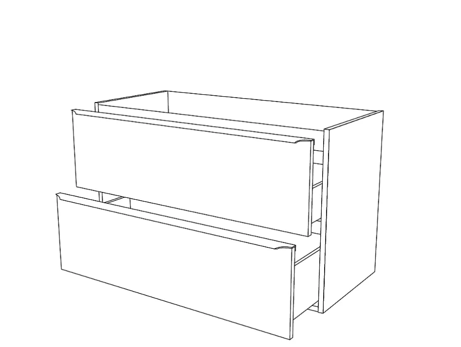 GoodHome Meuble sous vasque suspendu effet chêne l.100 x H.60 x P.45 cm, Imandra* Meuble Buanderie|Meuble Sous-Vasque