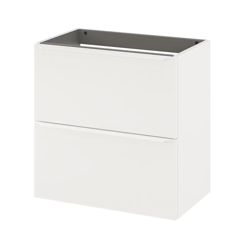 GoodHome Meuble sous vasque suspendu faible profondeur blanc mat l.60 x H.60 x P.36 cm, Imandra