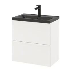 GoodHome Meuble sous vasque suspendu faible profondeur blanc mat l.60 x H.60 x P.36 cm, Imandra