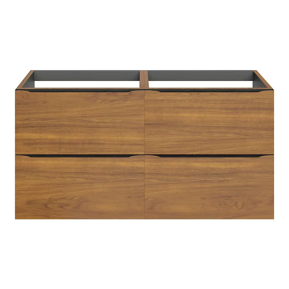 GoodHome Meuble sous vasque suspendu effet noyer l.120 x H.60 x P.45 cm, Imandra