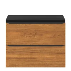 GoodHome Meuble sous vasque suspendu faible profondeur effet noyer l.80 x H.60 x P.36 cm, Imandra* Meuble Buanderie|Meuble De Salle De Bains Faible Profondeur