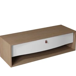 Decotec Meuble sous vasque suspendu blanc mat 1 tiroir l.140 x H.40 x P.50 cm, Havana