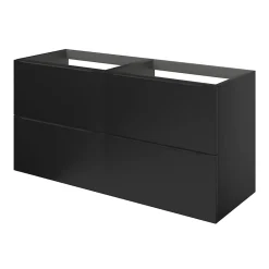 GoodHome Meuble sous vasque suspendu noir mat l.120 x H.60 x P.45 cm, Imandra* Meuble Buanderie|Meuble De Salle De Bains Faible Profondeur