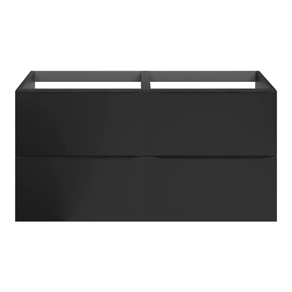 GoodHome Meuble sous vasque suspendu noir mat l.120 x H.60 x P.45 cm, Imandra* Meuble Buanderie|Meuble De Salle De Bains Faible Profondeur