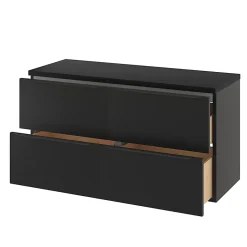 GoodHome Meuble sous vasque suspendu noir mat l.120 x H.60 x P.45 cm, Imandra* Meuble Buanderie|Meuble De Salle De Bains Faible Profondeur