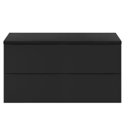GoodHome Meuble sous vasque suspendu noir mat l.120 x H.60 x P.45 cm, Imandra* Meuble Buanderie|Meuble De Salle De Bains Faible Profondeur