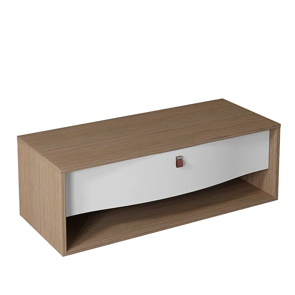 Decotec Meuble sous vasque suspendu blanc mat 1 tiroir l.120 x H.40 x P.50 cm, Havana* Meuble Buanderie
