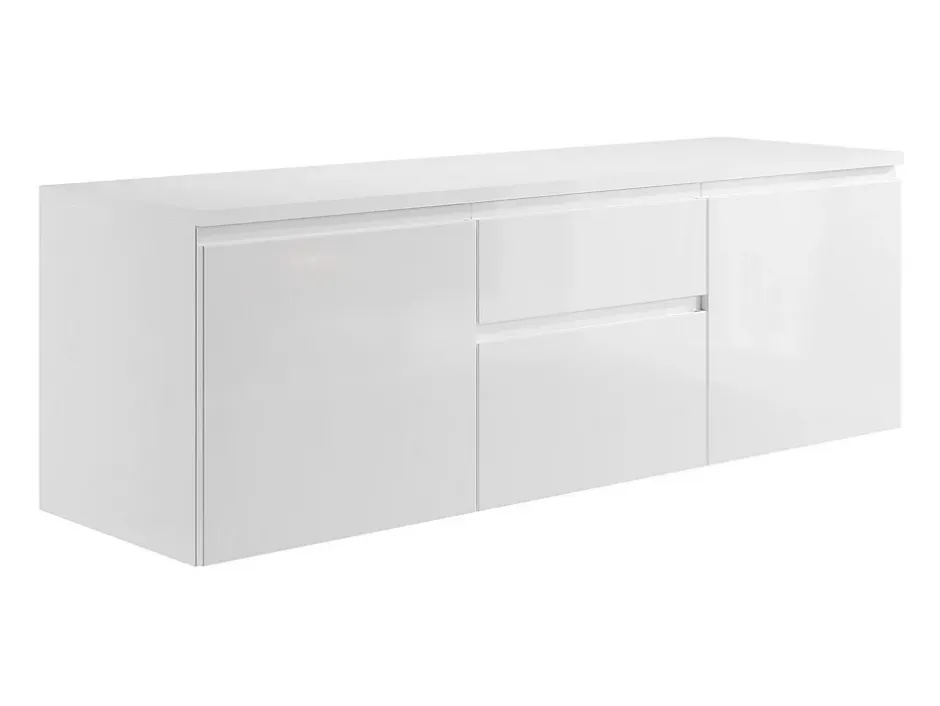 Vente-unique Meuble sous vasque suspendu - Blanc - 150 cm - JIMENA II* Meuble Sous-Vasque