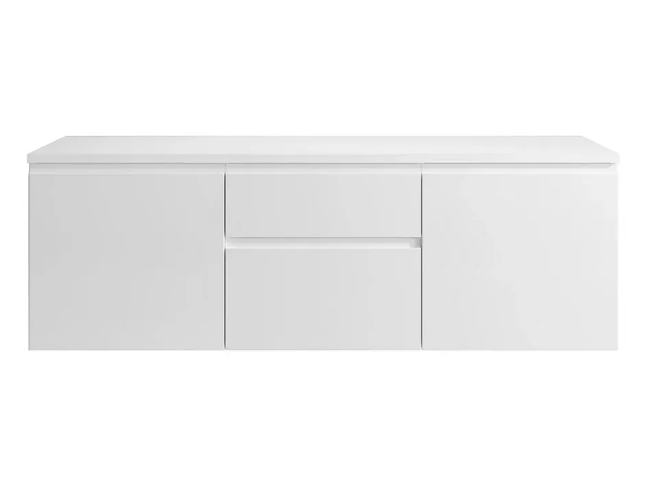 Vente-unique Meuble sous vasque suspendu - Blanc - 150 cm - JIMENA II* Meuble Sous-Vasque
