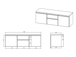 Vente-unique Meuble sous vasque suspendu - Blanc - 150 cm - JIMENA II* Meuble Sous-Vasque