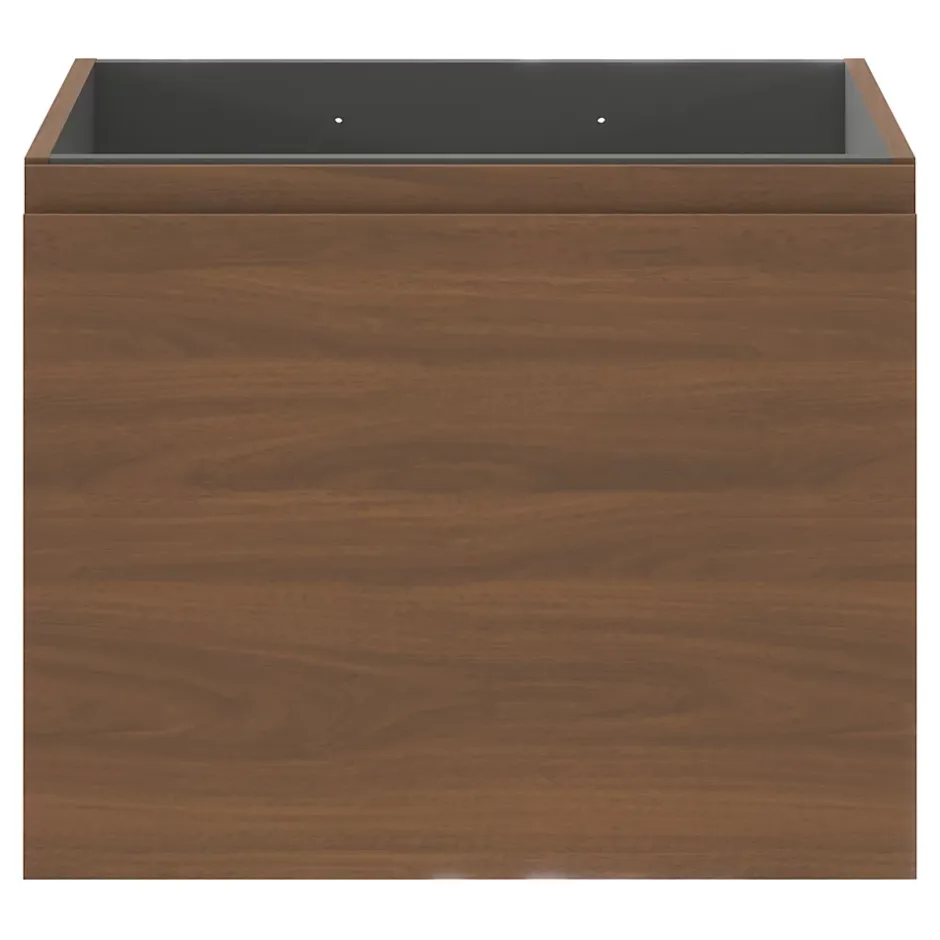 GoodHome Meuble sous vasque suspendu effet noyer 2 tiroirs l.60 x H.48 x P.45 cm Levanna