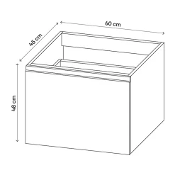 GoodHome Meuble sous vasque suspendu effet noyer 2 tiroirs l.60 x H.48 x P.45 cm Levanna
