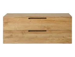 Vente-unique Meuble sous vasque suspendu en teck clair - 2 tiroirs - 115 cm - BIMBING* Meuble Sous-Vasque