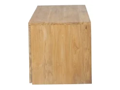 Vente-unique Meuble sous vasque suspendu en teck clair - 2 tiroirs - 115 cm - BIMBING* Meuble Sous-Vasque