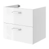 Meuble sous vasque suspendu blanc brillant l.60 x H.55 x P.45 cm, Opah