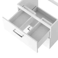 Meuble sous vasque suspendu blanc brillant l.60 x H.55 x P.45 cm, Opah